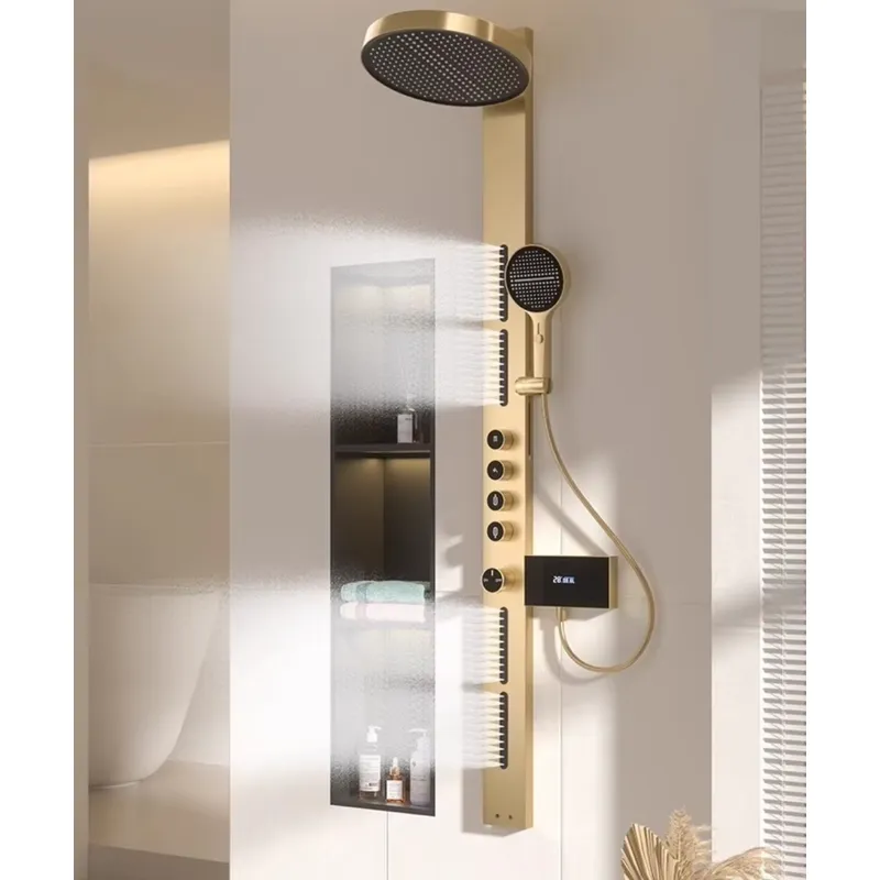 Spa & Wellness Dr Roy Sothers - Brass Rainfall Shower Panel Set Digital