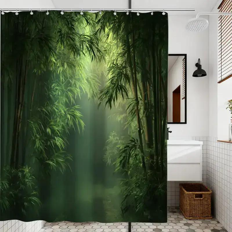 Bathroom Shower Curtain Bamboo - огляд і ціна Spa Wellness Nature