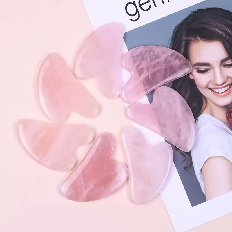 5Pcs Pink Natural Jade Rose Qu - огляд і ціна Gua Sha Tool Rose Quartz