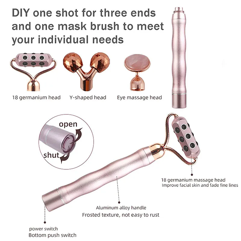 3 In 1 3D Roller Germanium Sto - огляд і ціна Gua Sha Tool Rose Quartz