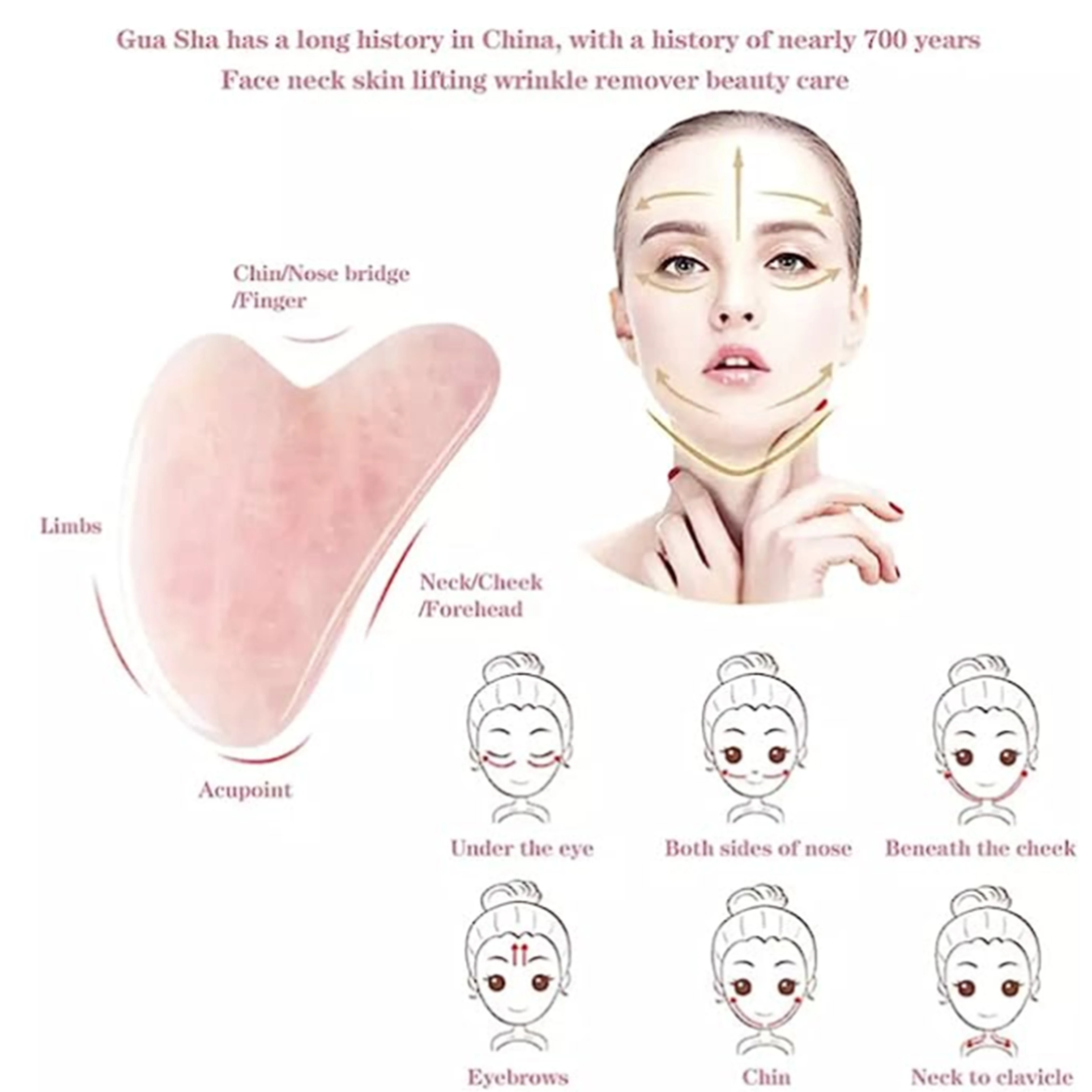 Rose Quartz Gua Sha For Face M - огляд і ціна Gua Sha Tool Rose Quartz