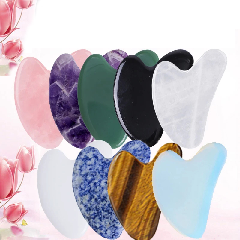 10pcs Natural Jade Gua Sha Set - огляд і ціна Gua Sha Tool Rose Quartz